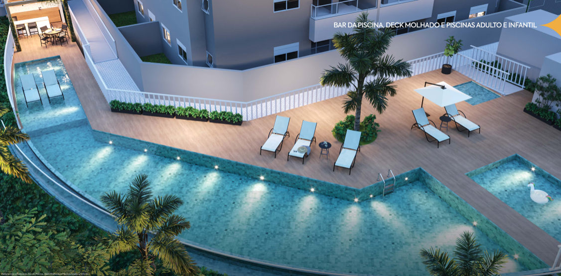 Piscinas e deck Alpha Sun